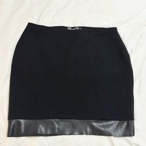 Sympli Skirt with Faux Leather Trim